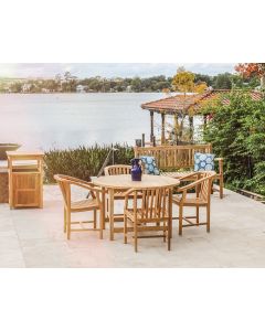 Teak Rounded Chair Group shot