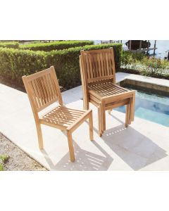 Teak Stacking Armless Chair