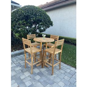 Teak Largo Bar & Cafe Table Set- Round