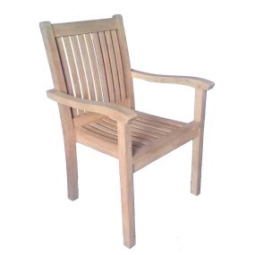 Teak Stacking Chair with Arms